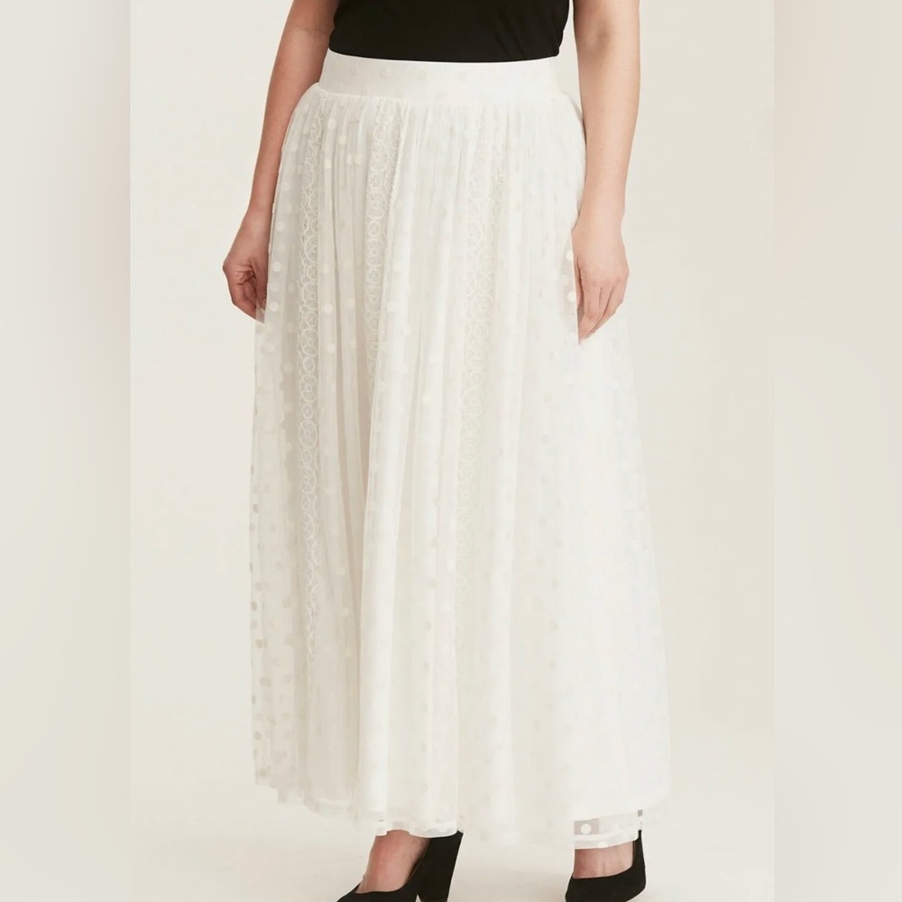 White Torrid Maxi Skirt